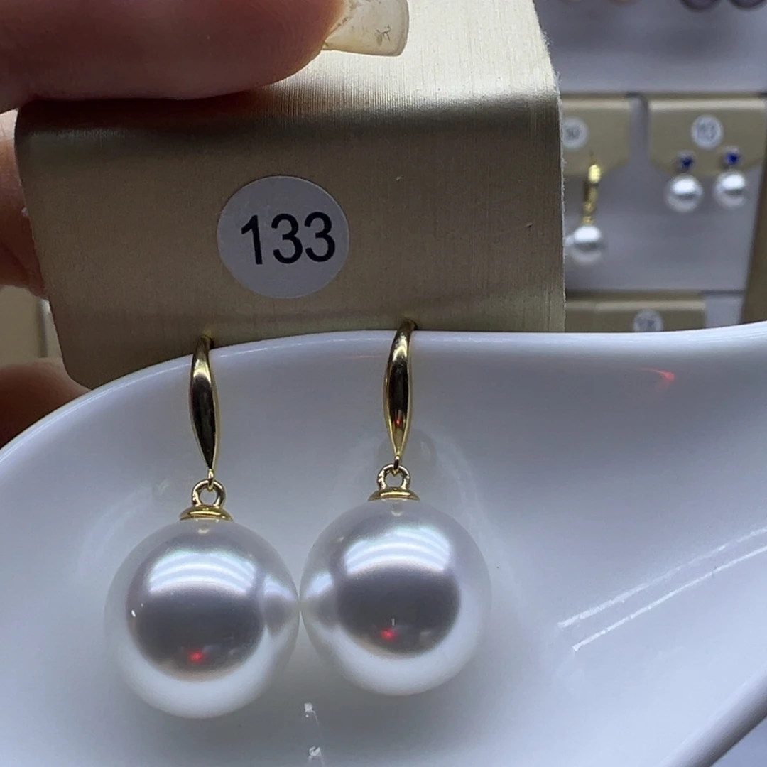 耳饰银S925镶嵌淡水珍珠