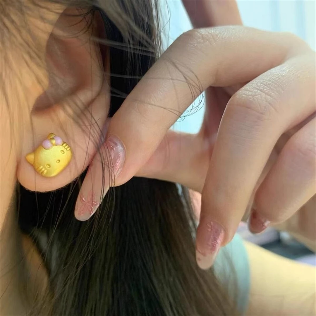 「妙龄少女」超仙甜美hello猫kitty耳钉女新款精致可爱甜美耳饰