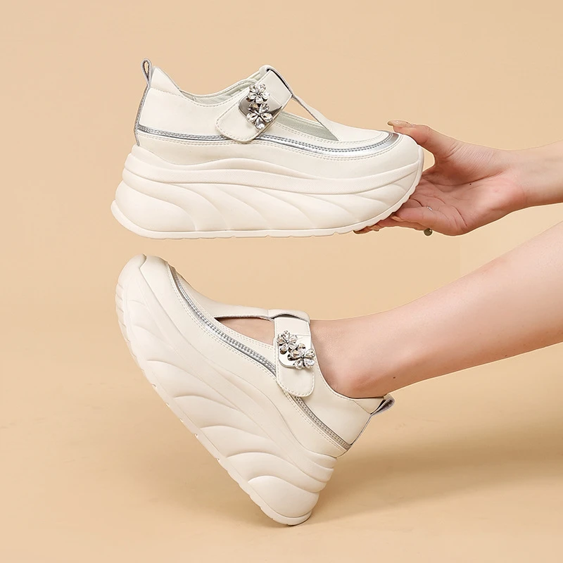 时尚夏季软底防滑透气仙女风学生高跟百搭厚底罗