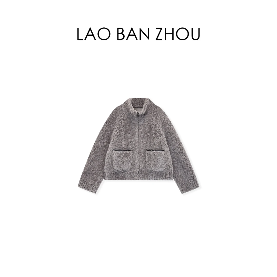 【老板周】冬季新品 复古保暖立领气质加厚外套