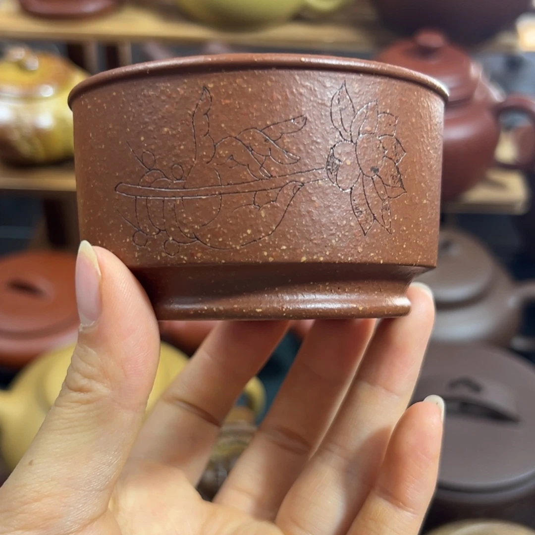 茶杯紫砂红降坡清心杯