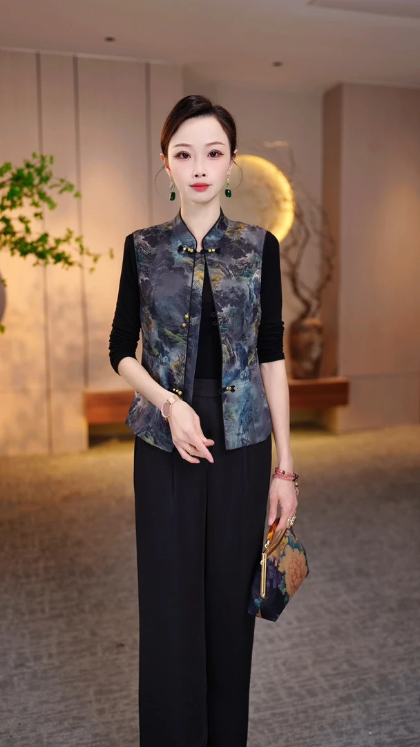 两件套2025春季新款气质显瘦加大码中长款妈妈装ZRF-25184