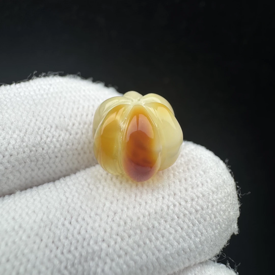 M5002天然原矿俄料蜜蜡瓜珠12.8*10.6mm支持复检