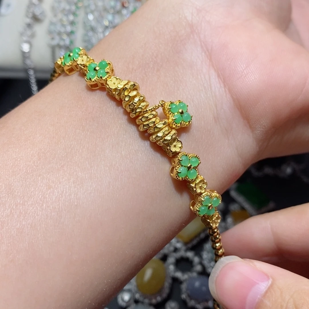 翡翠手链银S925镶嵌j jo o