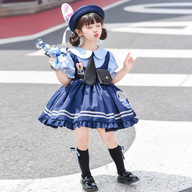 女童朱迪兔子警官连衣裙夏装2025新款洛丽塔儿童夏季公主裙生日裙