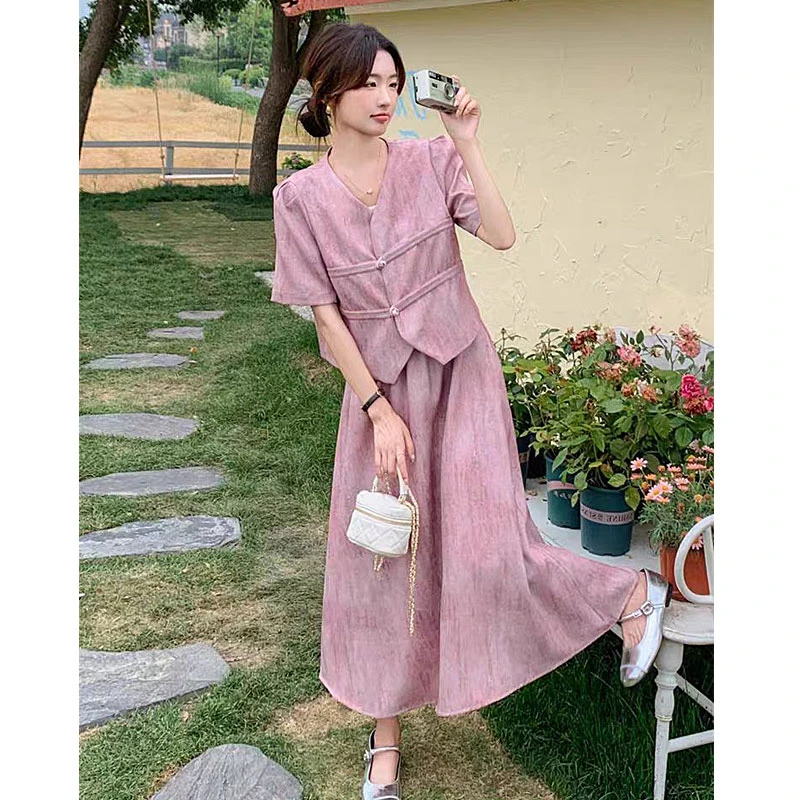Q049 桂桂家四季美衣 每日上新 夏季新中式优雅气质两件套 Q049TZ