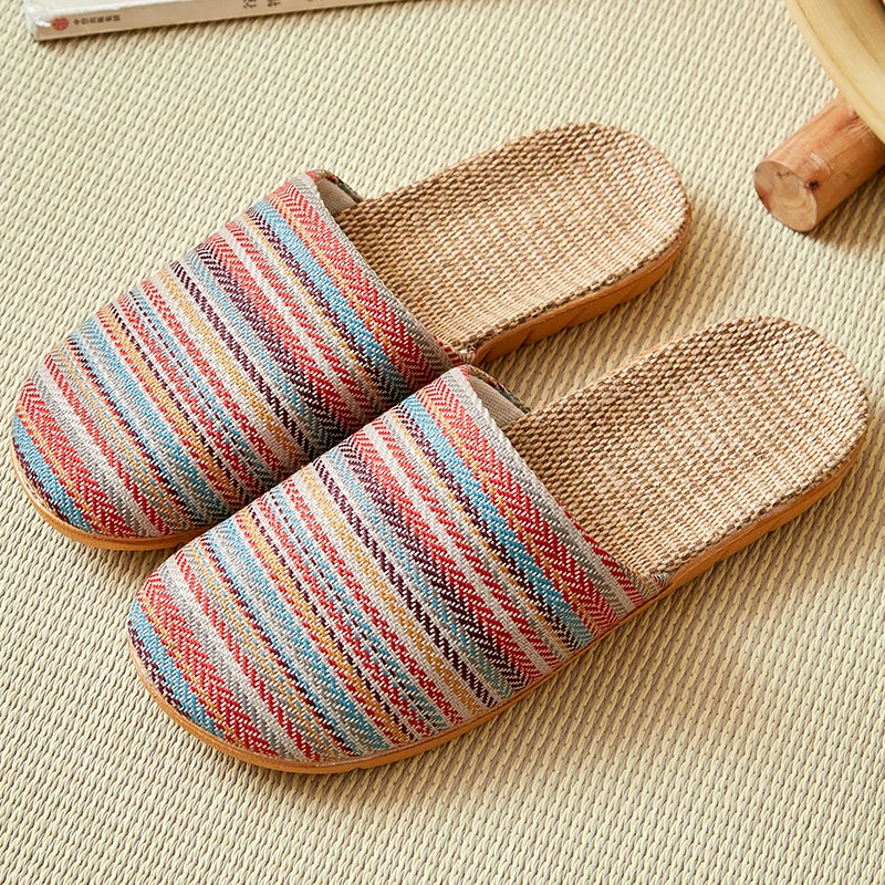 亚麻凉拖鞋男舒适软底春夏包头透气吸汗室内居家居正宗亚麻拖鞋