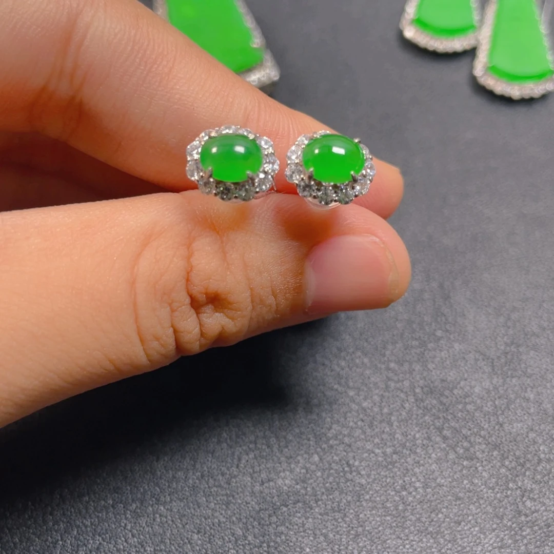 翡翠银S925镶嵌吊坠(不含链)