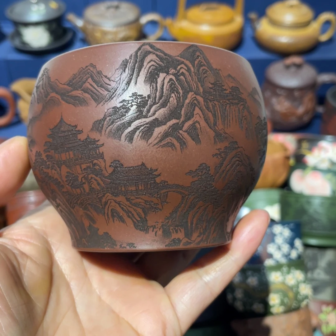 原矿紫砂手工主人杯