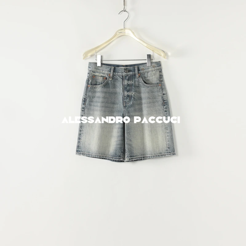 AP洛哥53042ND【夜巴黎】赤耳白边/100棉蓝色休闲时尚五分牛仔裤