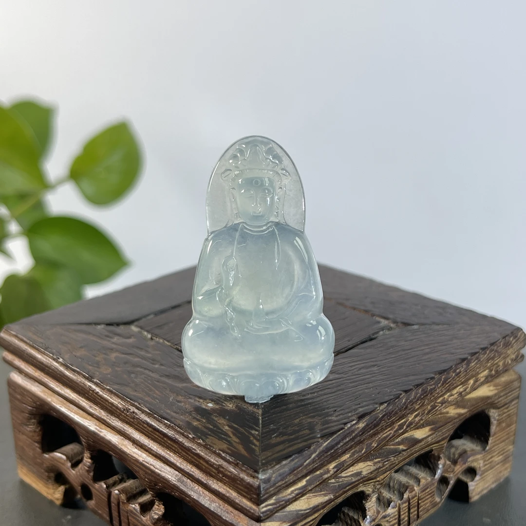 JXW28-148 天然缅甸A货翡翠  净瓶观音