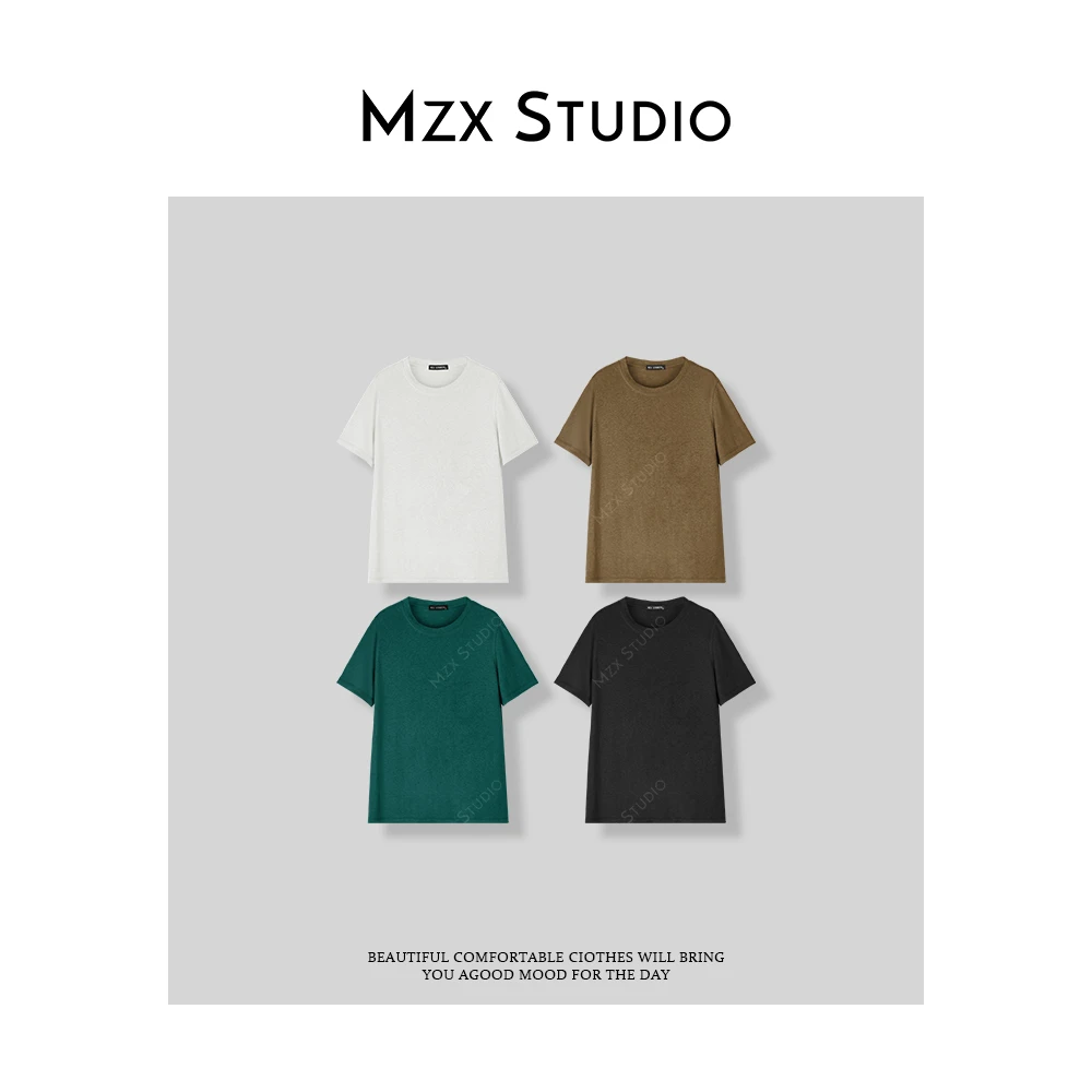MZX 夏季亚麻透气极简休闲T恤上衣SY8065-F