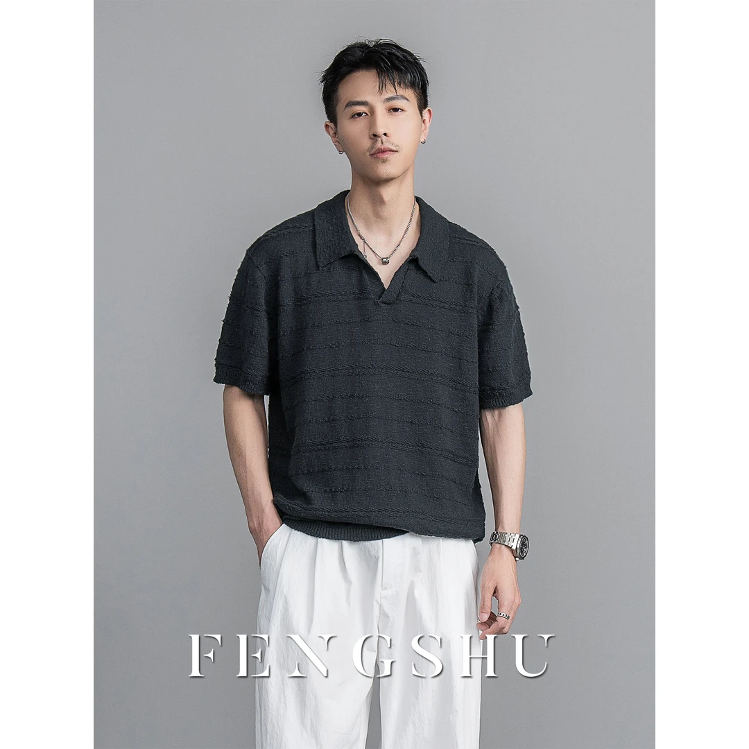 【清仓款】夏季老钱海鸥领针织衫百搭简约T恤休闲宽松短袖polo衫