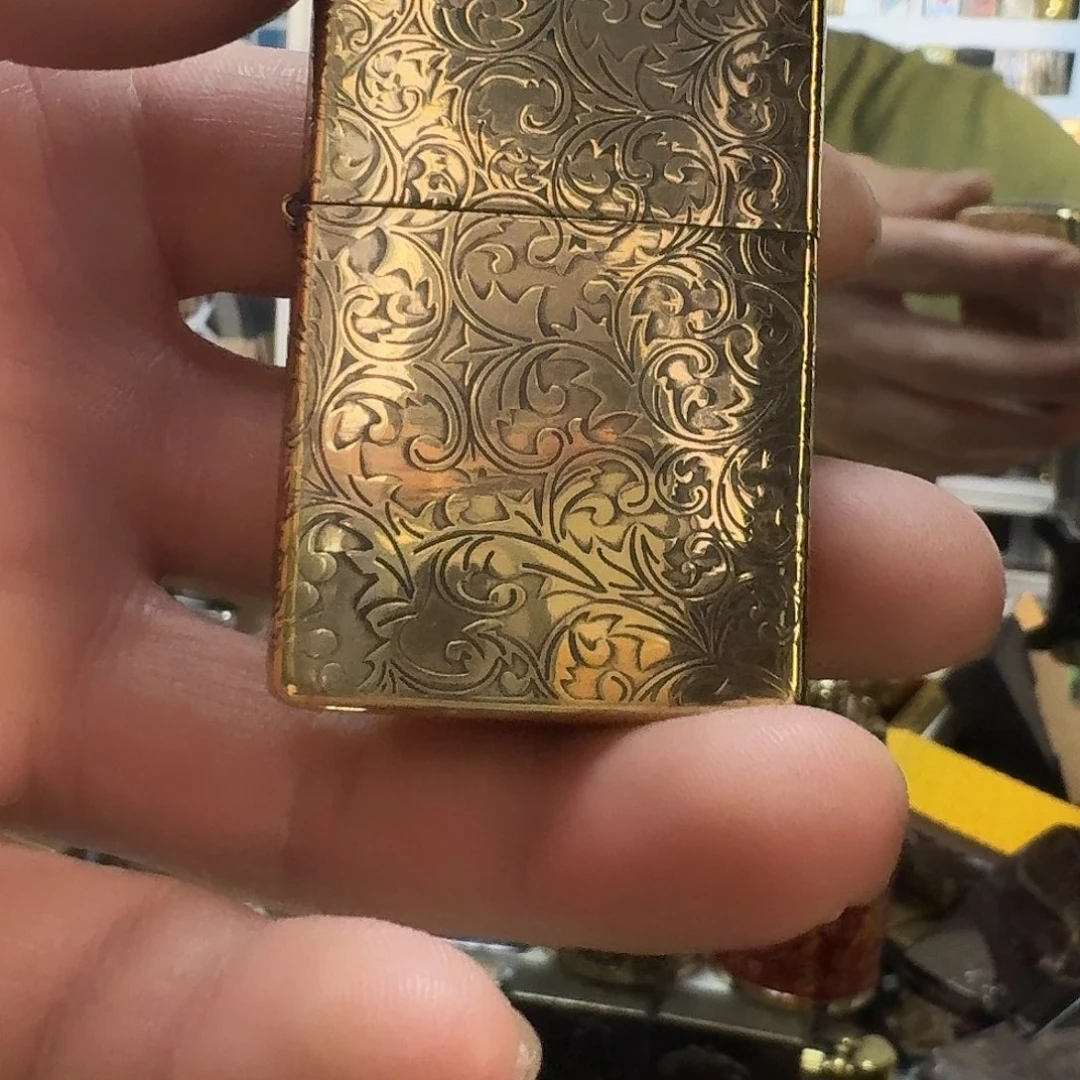 首领黄铜大唐草煤油打火机