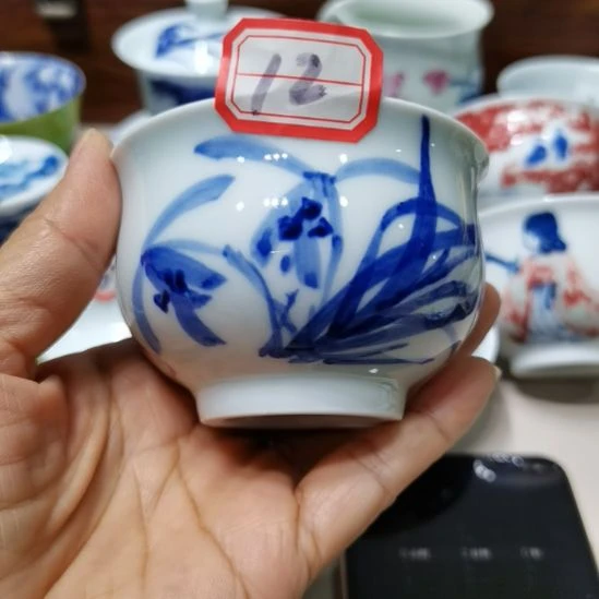 吃***心杯张学鸿老师青花釉里红