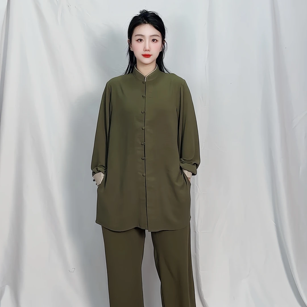 久武至尊春秋新款太极服女健身气功比赛服武术表演服男套装【若无】