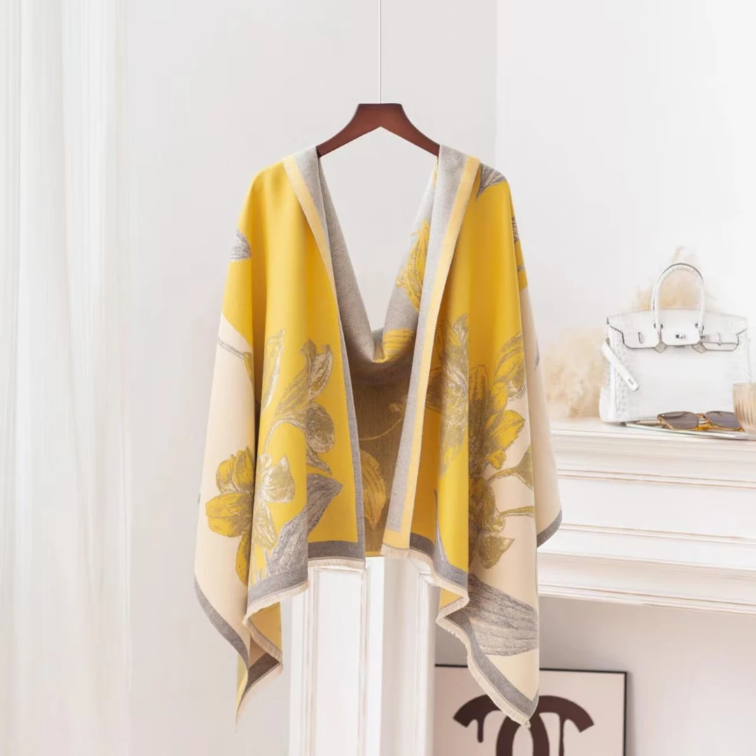 达芬奇密码2025花叶春夏长款百搭防晒空调披肩午睡毯披肩外搭