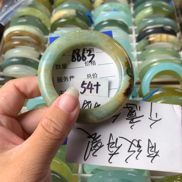未镶嵌蛇纹石玉手镯6863