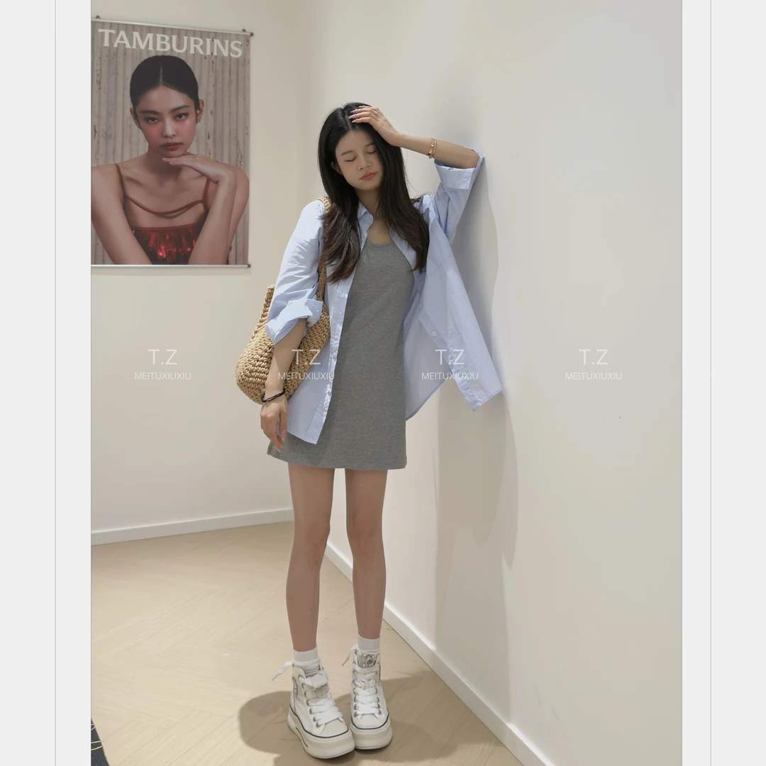 【婷子定制】~150小个子改版夏款休闲百搭中袖防晒衬衫外套C716