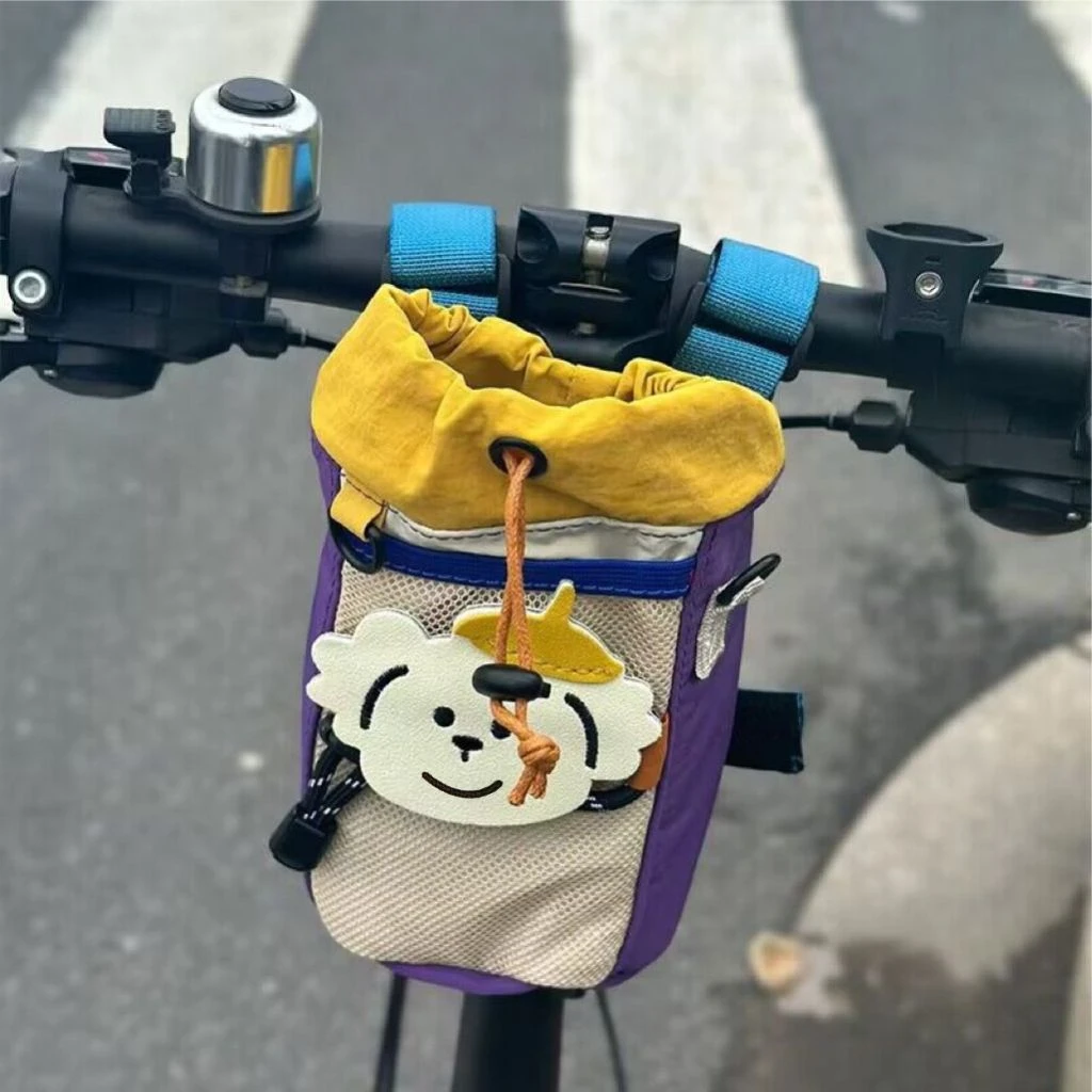 自行车单车骑行挂包可爱露营风前把包水壶杯车把包收纳山地公路车