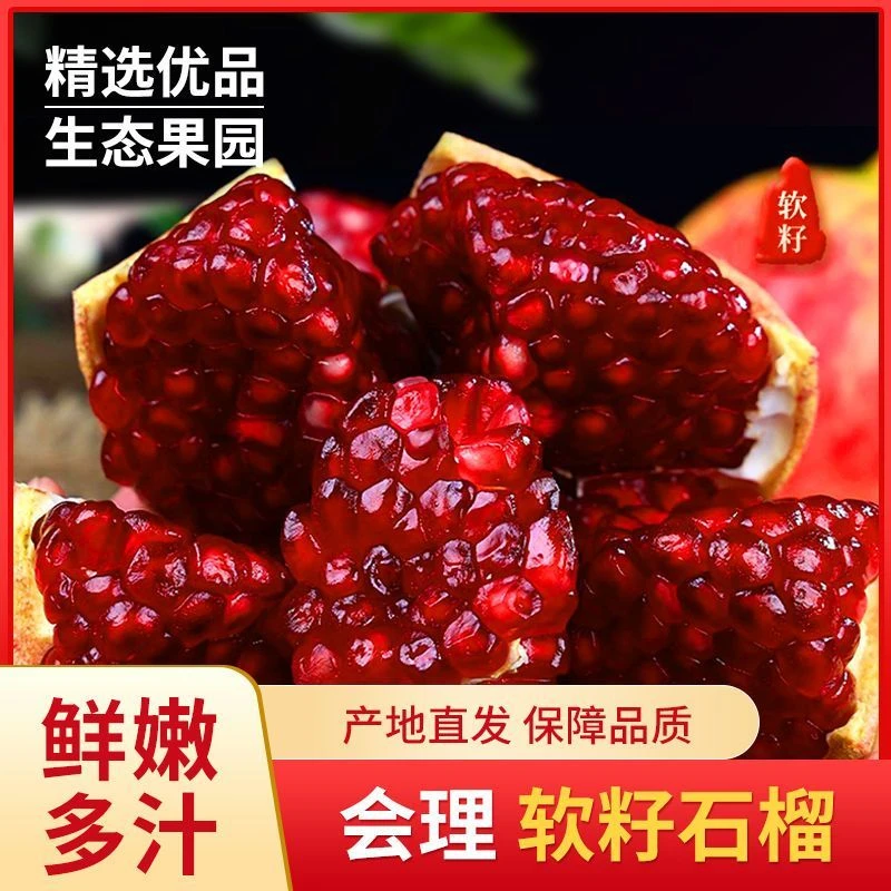 【邮政专属】突尼斯软籽石榴会理软籽石榴当季石榴净重5斤现摘现发
