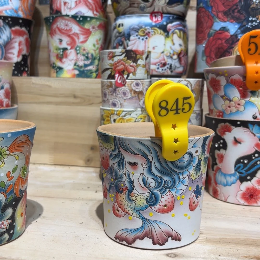 紫砂花盆景德镇手绘花盆陶瓷10/10