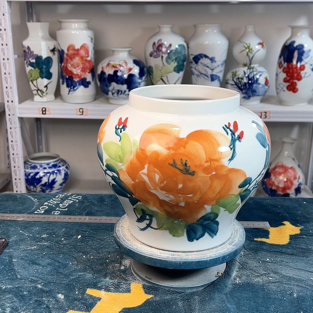 摆件景德镇陶瓷大口黄牡