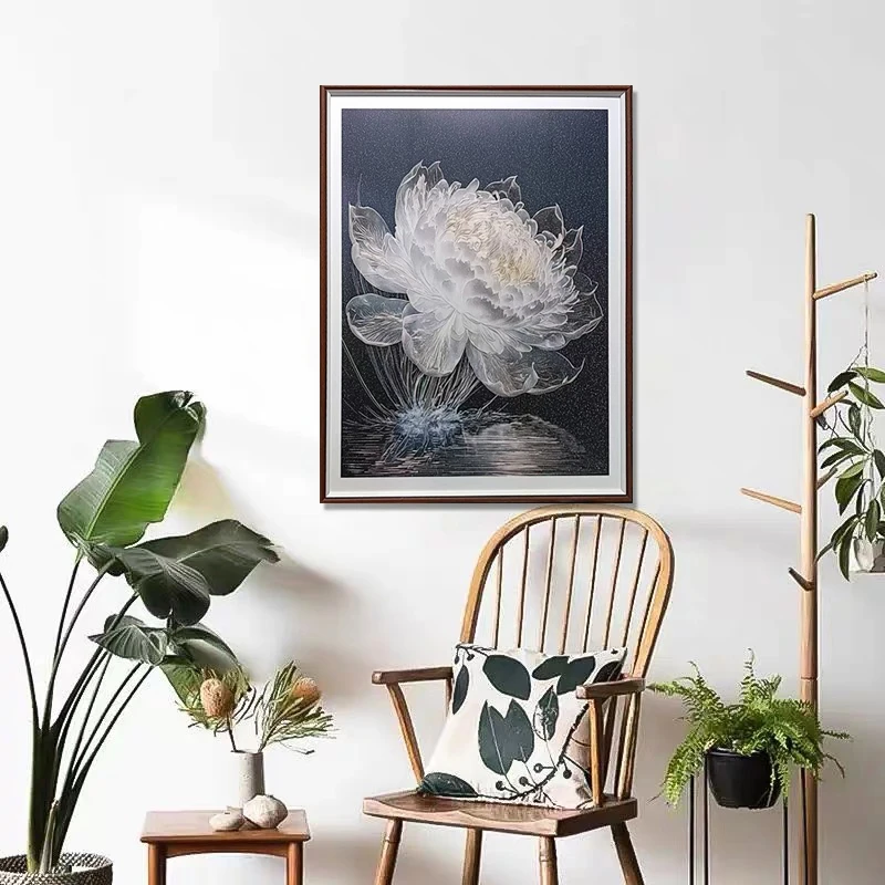 XZ012光影睡莲餐厅画轻奢简约客厅画沙发画温馨床头画