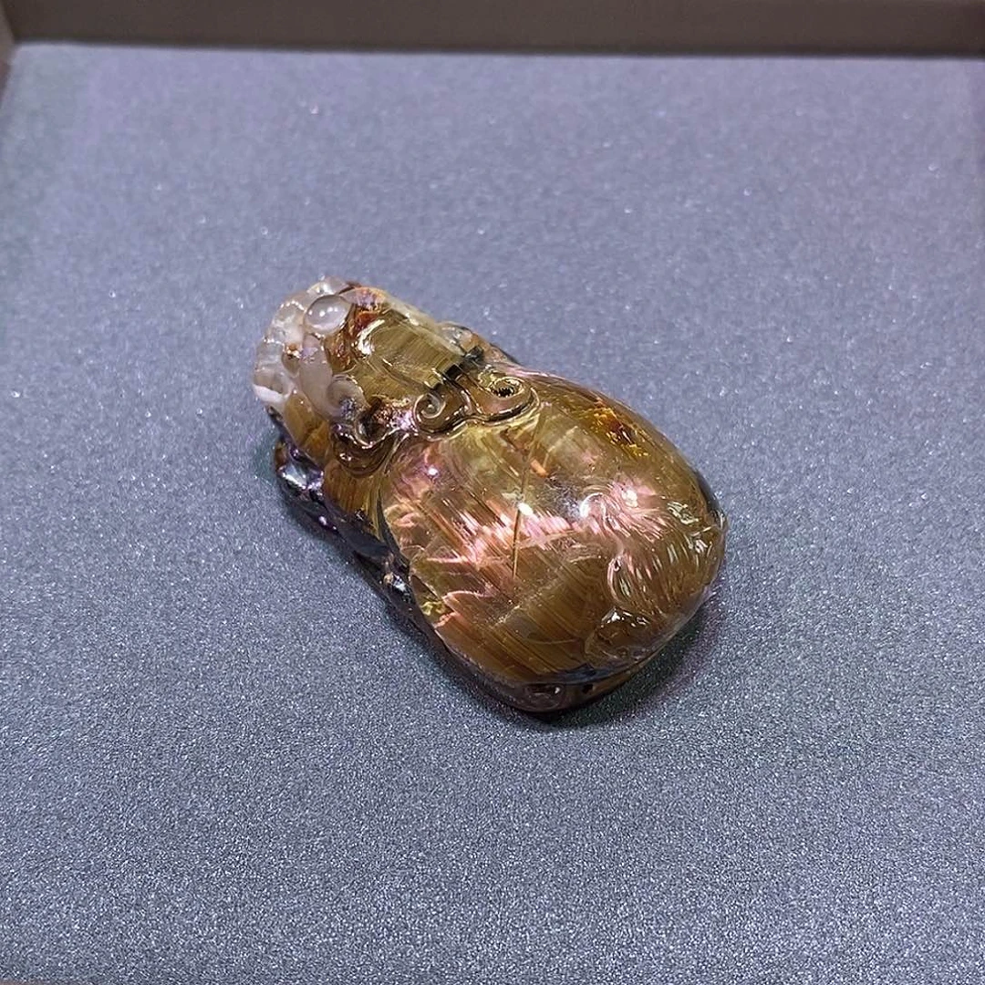 未镶嵌大型摆件（非配饰）水晶金钛晶貔貅