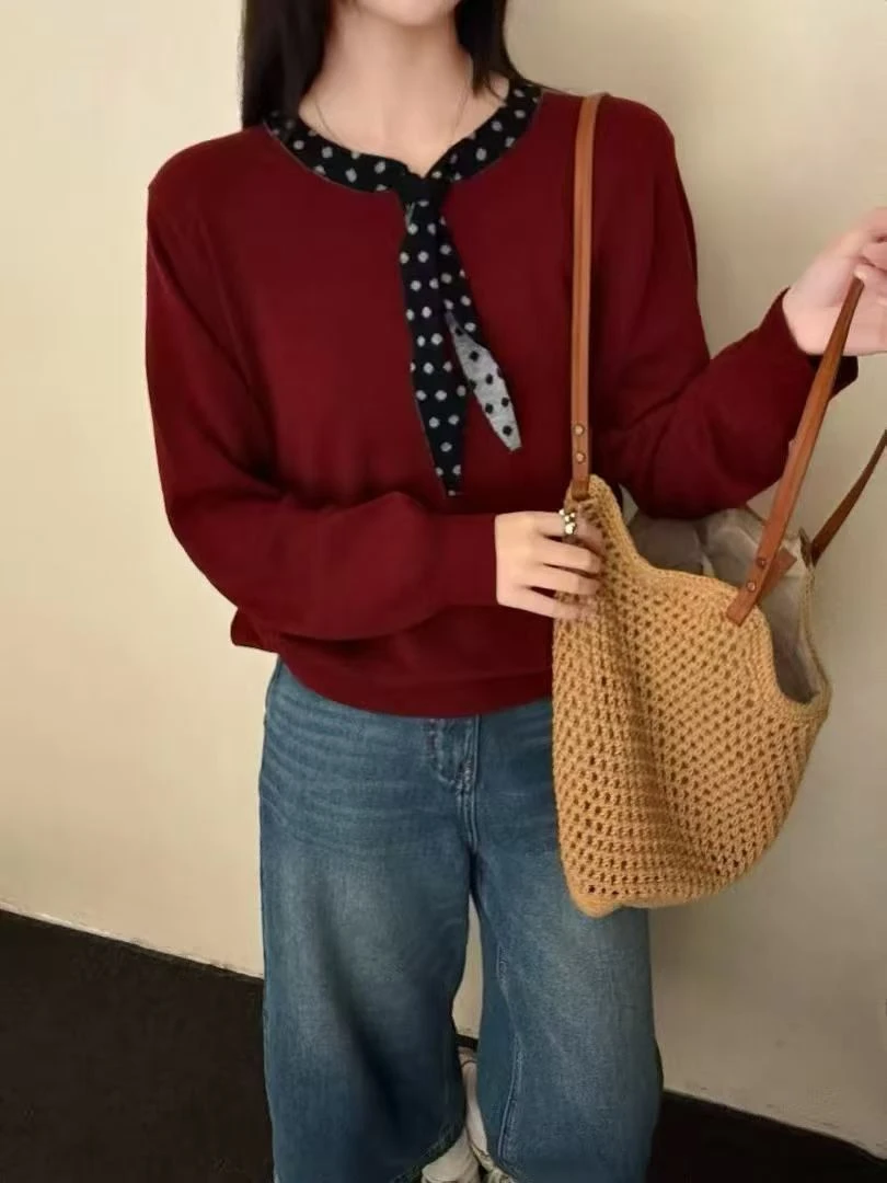 （卡夫卡601-650）毛衣毛针织衫时尚长袖针织圆领