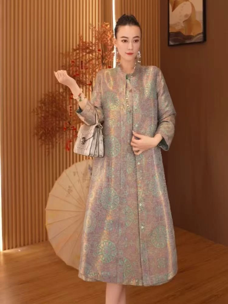 Z象琉璃|新中式改良款双面穿女装中长款风衣2025B7465