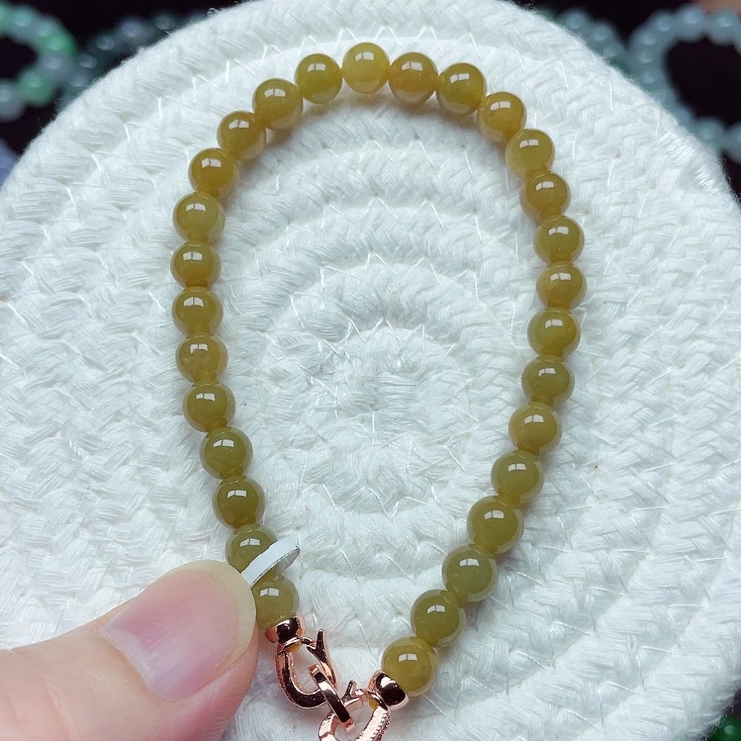 翡翠未镶嵌手链天然缅甸翡翠A货卡6.7