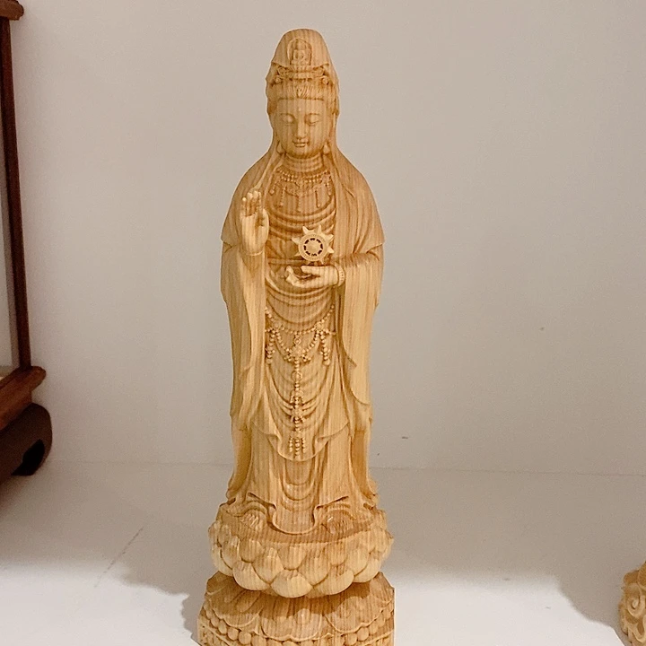 香榧木观音造像工艺品摆件