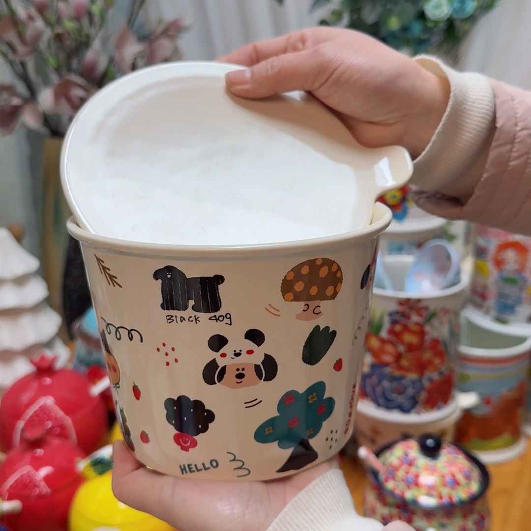 瓷片卡通泡面桶一只看图