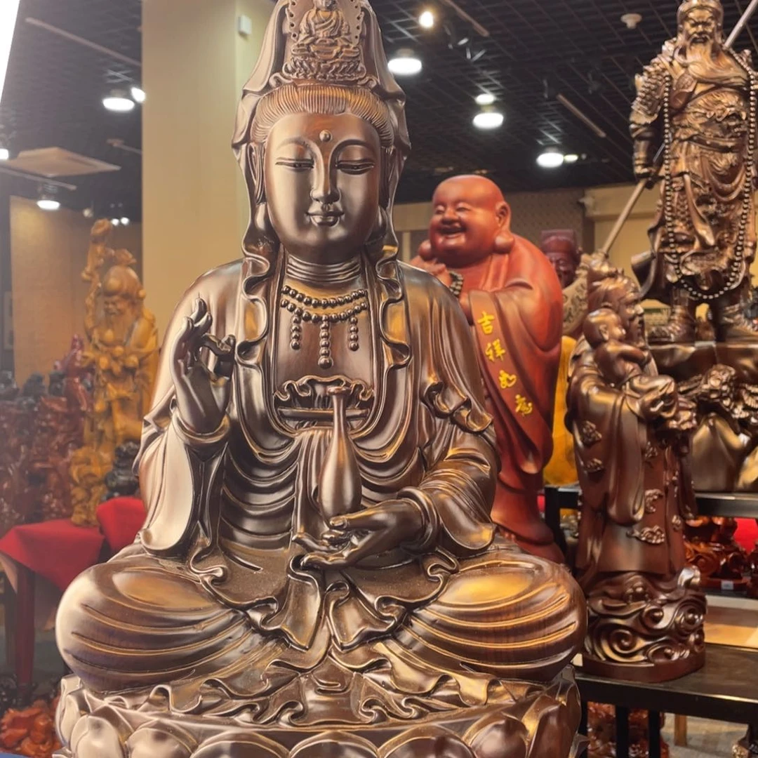 格****局六十高的黑檀木观音