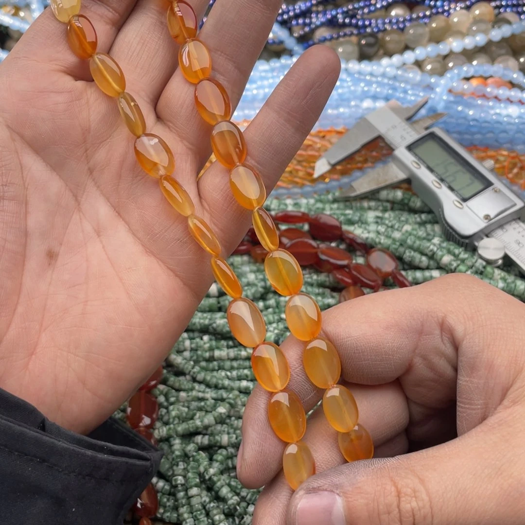 玛瑙/玉髓珠宝半成品未镶嵌一条装10*14左右玛瑙椭圆片