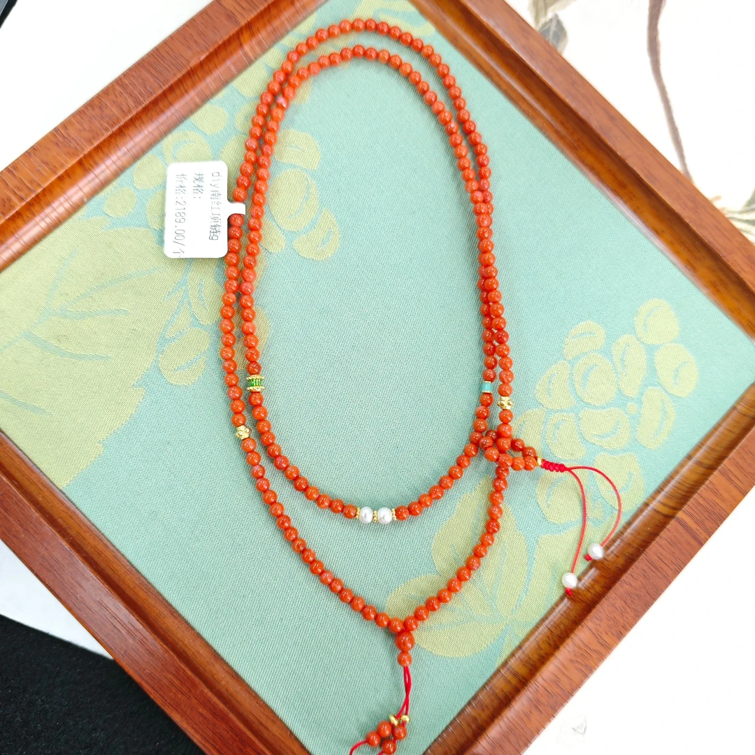 【松岗遇丽珠宝】南红小米珠DIY项链 多样性发一件