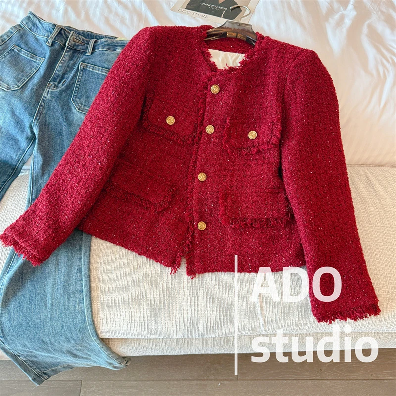 新年红小香风外套羽绒