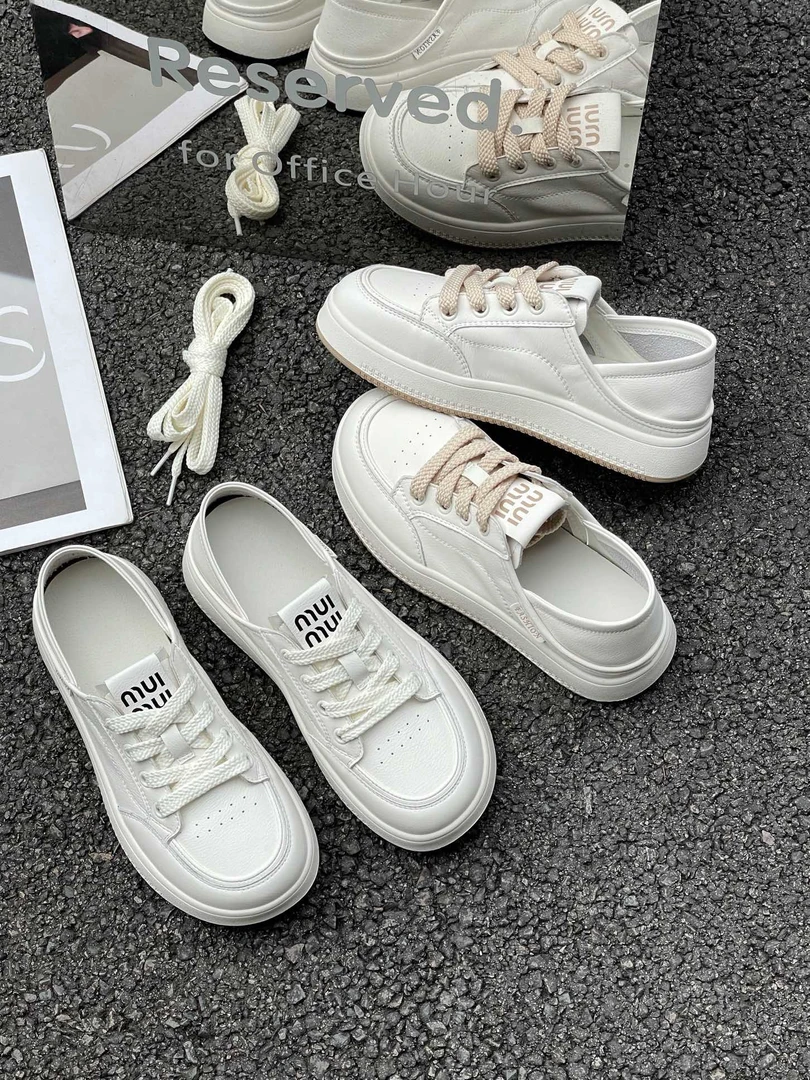 （唯品专属）系带板鞋休闲圆头小白鞋休闲板鞋网红ins时髦62-5001