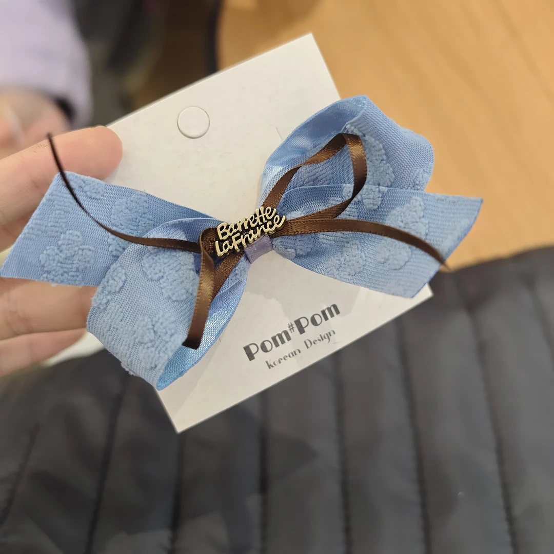 1644不对称蝴蝶结边夹（手工微瑕介意勿拍）