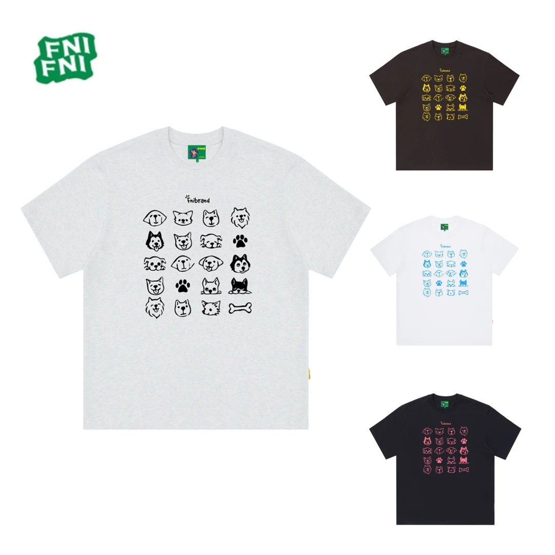 【潮车间专属】FNI绿标系列（小狗合集）重磅纯棉男女款t恤短袖发泡