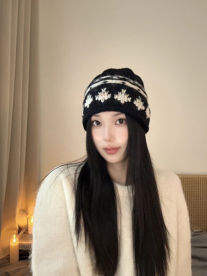 【xf studio】小饭的2025秋冬新款费尔岛卷边显脸针织保暖冷帽