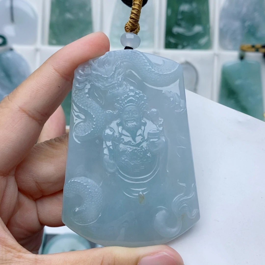 颈饰未镶嵌翡翠御龙财神