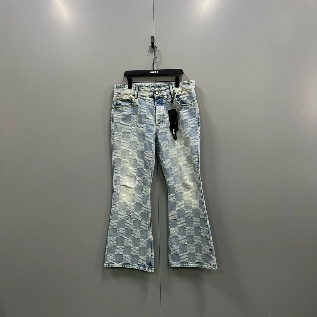 99新 LouisVuitton/路易威登 ab918 103094 lv 蓝色喇叭裤 36码