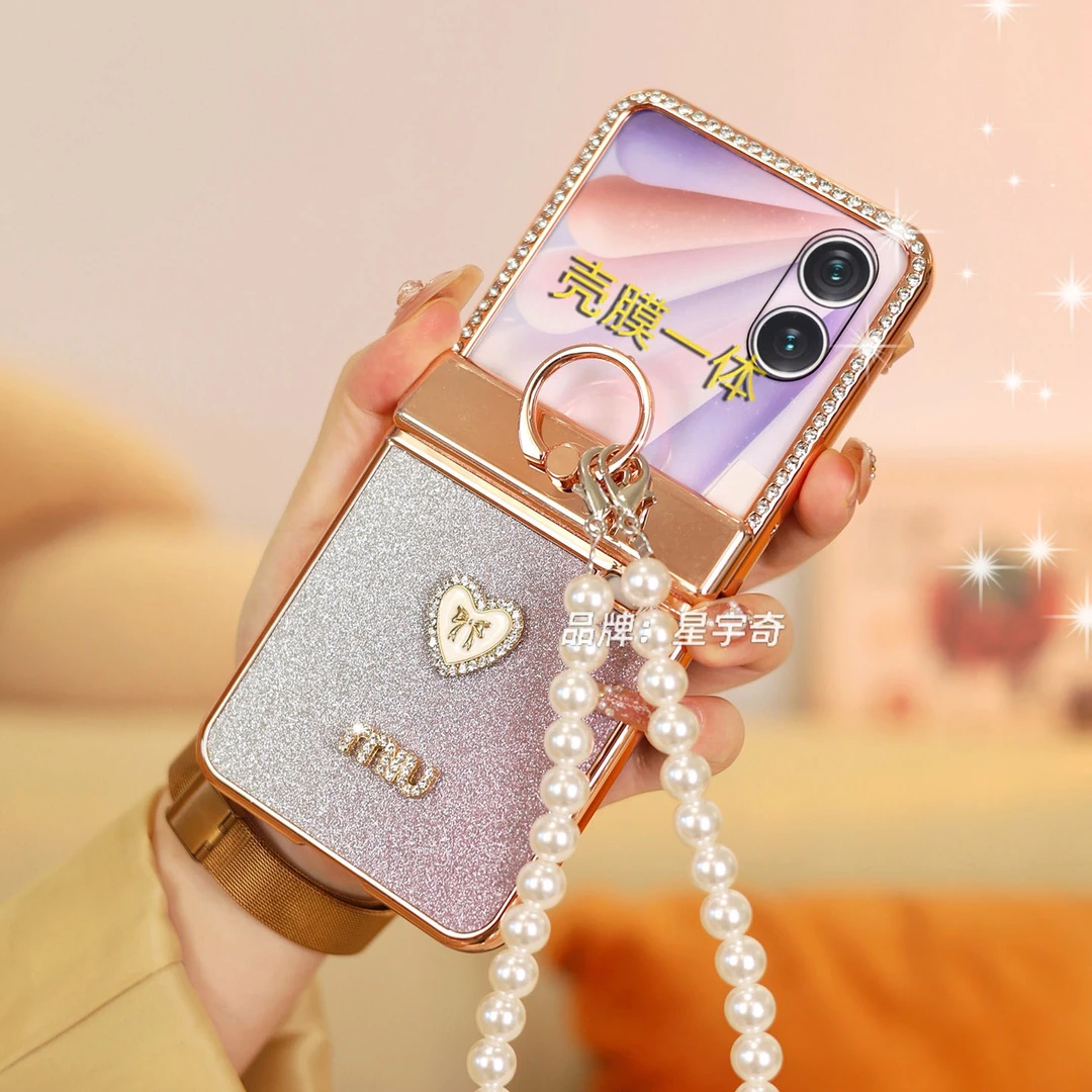 壳膜一体适用荣耀magicvflip2手机壳紫色VFlip华为防摔钢化膜