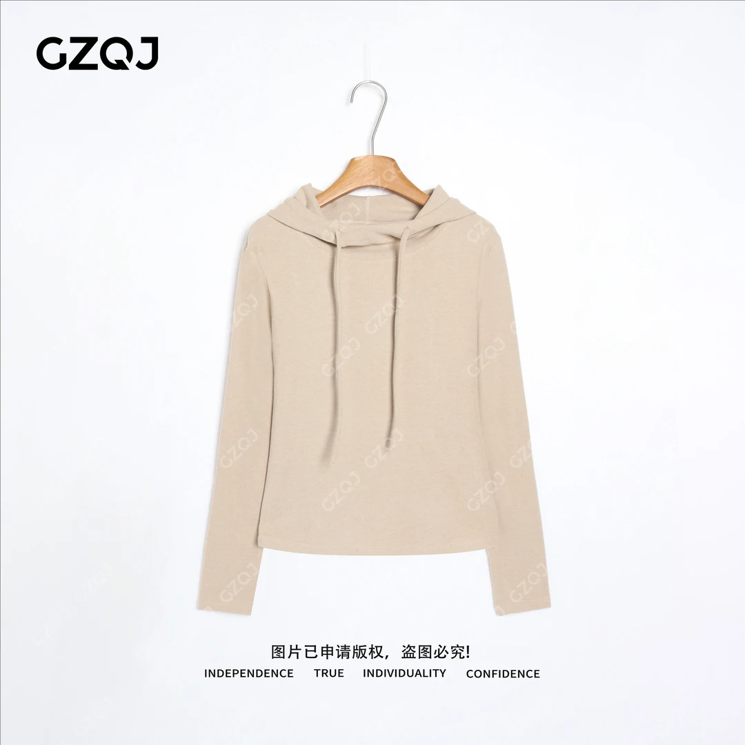 老琴私服【云糯帽衫】山羊绒百搭保暖连帽打底衫上衣女冬季新款6300