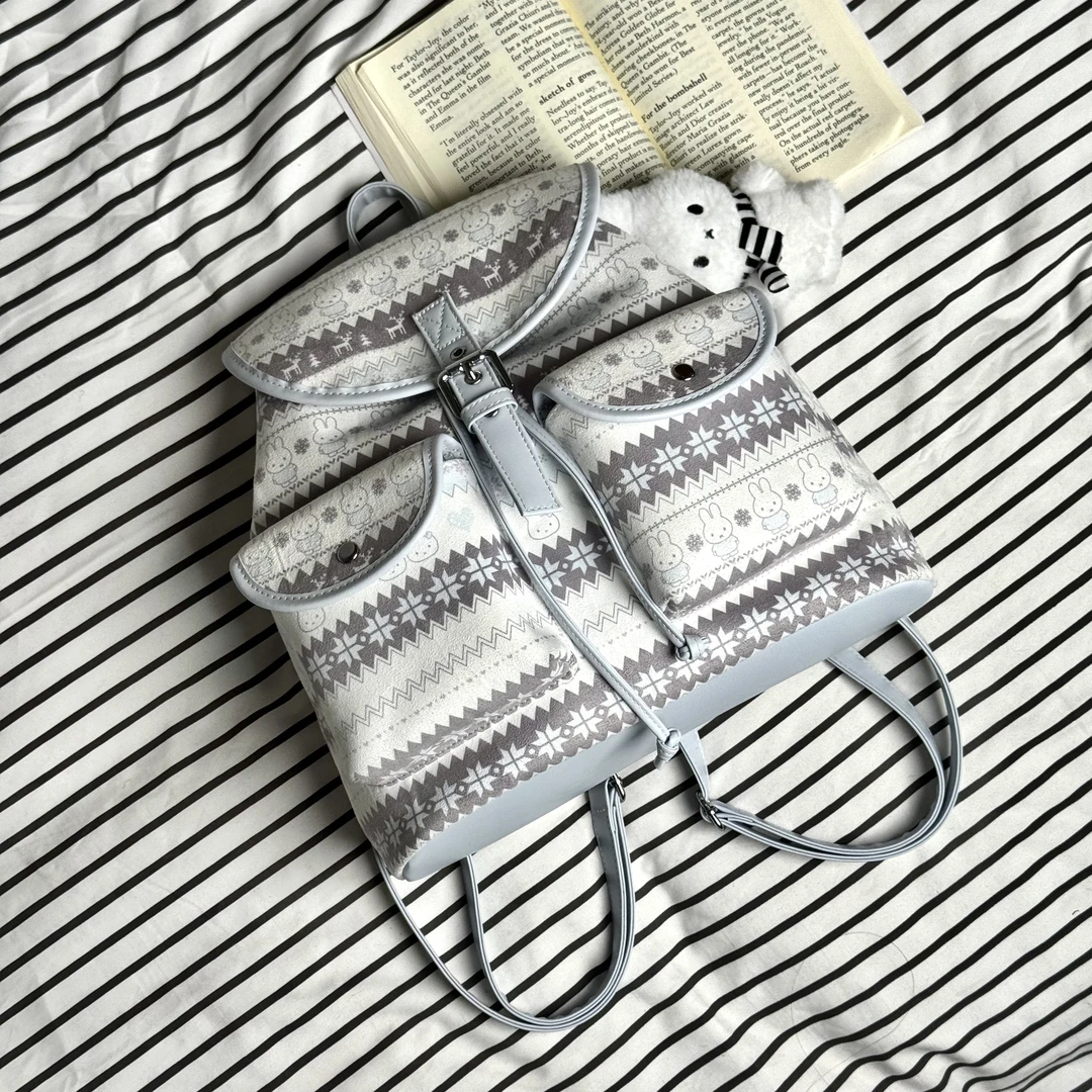 一张同学【长约28款13高32cm】时尚双肩包C8861蓝灰