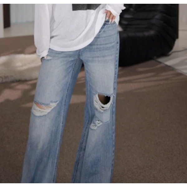 卢尚原创破洞牛仔裤08190