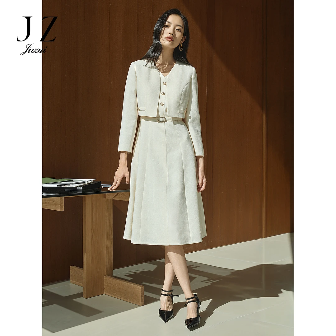 【丽公主专属】JUZUI玖姿JWFC50052商场同款千金风两件套连衣裙女20