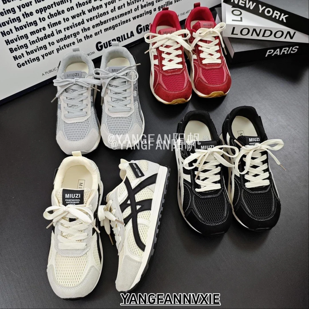 果果家2025夏季新款厚底网鞋女透气网面阿甘鞋学生百搭德训鞋小众